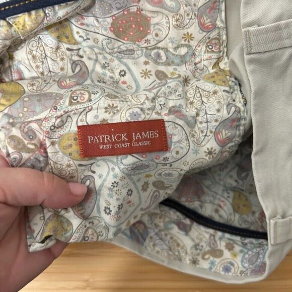 Patrick James Beer Mug Chino Shorts 32 Khaki Embroidered Preppy College Frat - Picture 5 of 6